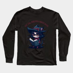 Cat the read book Long Sleeve T-Shirt